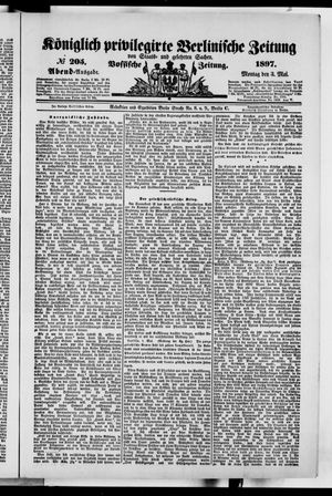 Königlich privilegirte Berlinische Zeitung von Staats- und gelehrten Sachen vom 03.05.1897