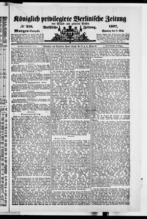 Königlich privilegirte Berlinische Zeitung von Staats- und gelehrten Sachen vom 09.05.1897