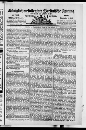 Königlich privilegirte Berlinische Zeitung von Staats- und gelehrten Sachen vom 11.05.1897