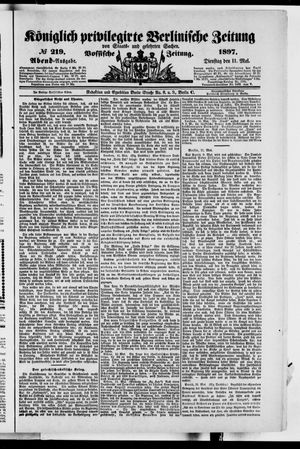 Königlich privilegirte Berlinische Zeitung von Staats- und gelehrten Sachen vom 11.05.1897