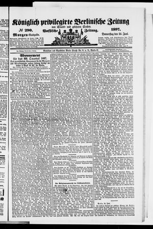 Königlich privilegirte Berlinische Zeitung von Staats- und gelehrten Sachen vom 24.06.1897