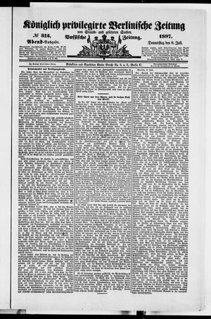 Königlich privilegirte Berlinische Zeitung von Staats- und gelehrten Sachen vom 08.07.1897
