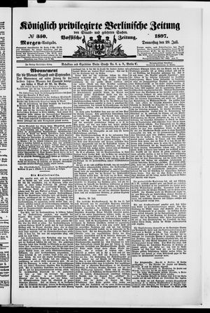 Königlich privilegirte Berlinische Zeitung von Staats- und gelehrten Sachen vom 29.07.1897