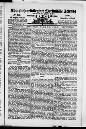 Königlich privilegirte Berlinische Zeitung von Staats- und gelehrten Sachen vom 04.08.1897