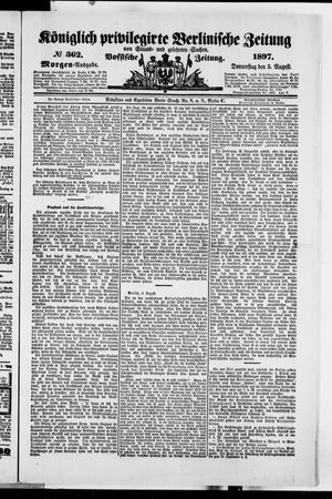 Königlich privilegirte Berlinische Zeitung von Staats- und gelehrten Sachen vom 05.08.1897