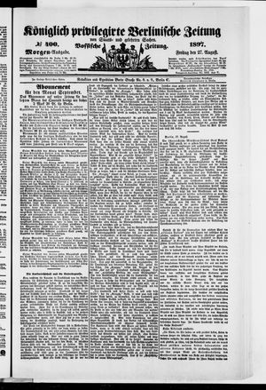 Königlich privilegirte Berlinische Zeitung von Staats- und gelehrten Sachen on Aug 27, 1897