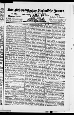 Königlich privilegirte Berlinische Zeitung von Staats- und gelehrten Sachen vom 17.09.1897