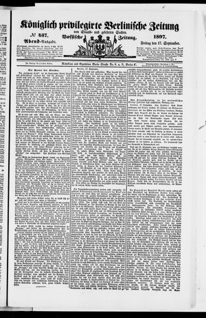 Königlich privilegirte Berlinische Zeitung von Staats- und gelehrten Sachen vom 17.09.1897