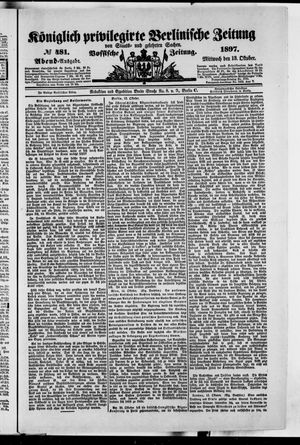 Königlich privilegirte Berlinische Zeitung von Staats- und gelehrten Sachen vom 13.10.1897