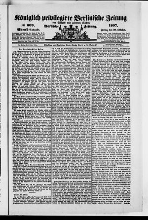 Königlich privilegirte Berlinische Zeitung von Staats- und gelehrten Sachen on Oct 29, 1897