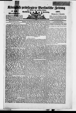 Königlich privilegirte Berlinische Zeitung von Staats- und gelehrten Sachen vom 01.11.1897