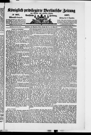 Königlich privilegirte Berlinische Zeitung von Staats- und gelehrten Sachen on Dec 3, 1897