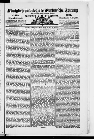 Königlich privilegirte Berlinische Zeitung von Staats- und gelehrten Sachen vom 16.12.1897