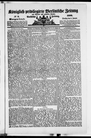 Königlich privilegirte Berlinische Zeitung von Staats- und gelehrten Sachen vom 04.01.1898