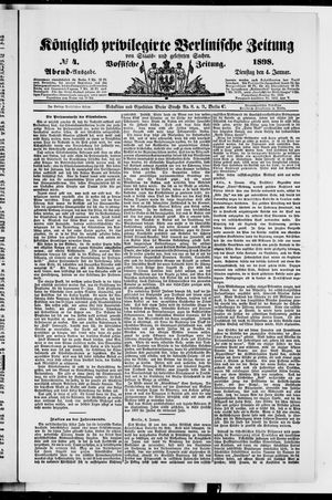 Königlich privilegirte Berlinische Zeitung von Staats- und gelehrten Sachen vom 04.01.1898