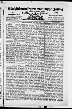 Königlich privilegirte Berlinische Zeitung von Staats- und gelehrten Sachen vom 06.01.1898