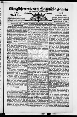 Königlich privilegirte Berlinische Zeitung von Staats- und gelehrten Sachen on Jan 7, 1898