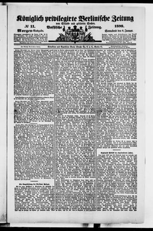 Königlich privilegirte Berlinische Zeitung von Staats- und gelehrten Sachen vom 08.01.1898