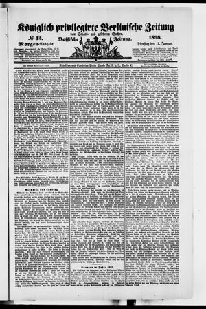 Königlich privilegirte Berlinische Zeitung von Staats- und gelehrten Sachen vom 11.01.1898