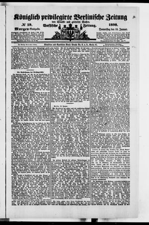 Königlich privilegirte Berlinische Zeitung von Staats- und gelehrten Sachen vom 13.01.1898