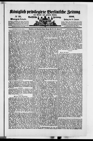 Königlich privilegirte Berlinische Zeitung von Staats- und gelehrten Sachen on Jan 14, 1898