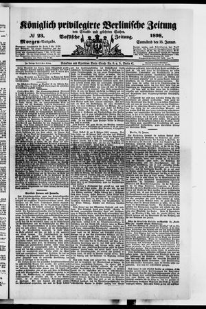 Königlich privilegirte Berlinische Zeitung von Staats- und gelehrten Sachen vom 15.01.1898