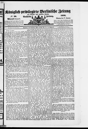 Königlich privilegirte Berlinische Zeitung von Staats- und gelehrten Sachen vom 17.01.1898
