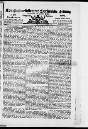 Königlich privilegirte Berlinische Zeitung von Staats- und gelehrten Sachen vom 18.01.1898