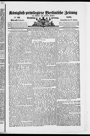 Königlich privilegirte Berlinische Zeitung von Staats- und gelehrten Sachen on Jan 20, 1898