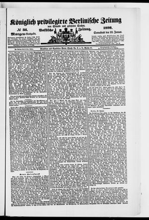 Königlich privilegirte Berlinische Zeitung von Staats- und gelehrten Sachen on Jan 22, 1898
