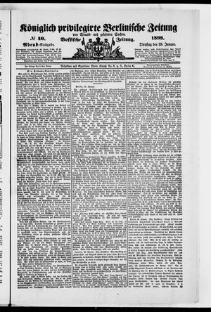 Königlich privilegirte Berlinische Zeitung von Staats- und gelehrten Sachen on Jan 25, 1898