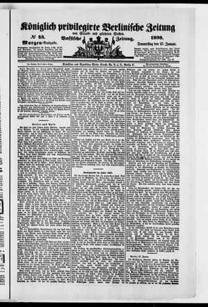 Königlich privilegirte Berlinische Zeitung von Staats- und gelehrten Sachen on Jan 27, 1898