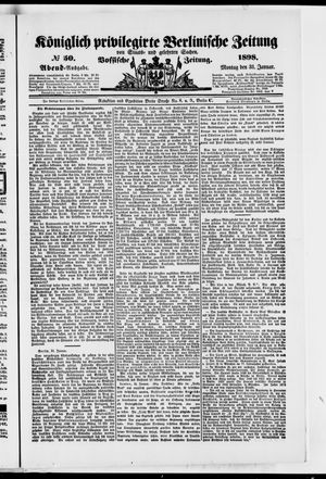 Königlich privilegirte Berlinische Zeitung von Staats- und gelehrten Sachen vom 31.01.1898