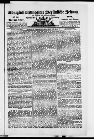 Königlich privilegirte Berlinische Zeitung von Staats- und gelehrten Sachen vom 03.02.1898