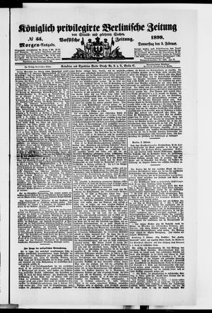 Königlich privilegirte Berlinische Zeitung von Staats- und gelehrten Sachen vom 03.02.1898