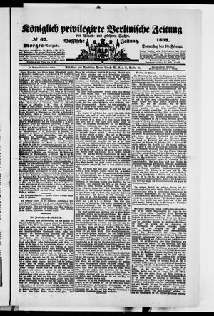 Königlich privilegirte Berlinische Zeitung von Staats- und gelehrten Sachen on Feb 10, 1898