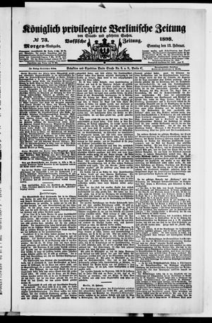 Königlich privilegirte Berlinische Zeitung von Staats- und gelehrten Sachen on Feb 13, 1898