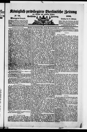 Königlich privilegirte Berlinische Zeitung von Staats- und gelehrten Sachen vom 15.02.1898