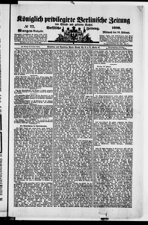 Königlich privilegirte Berlinische Zeitung von Staats- und gelehrten Sachen on Feb 16, 1898