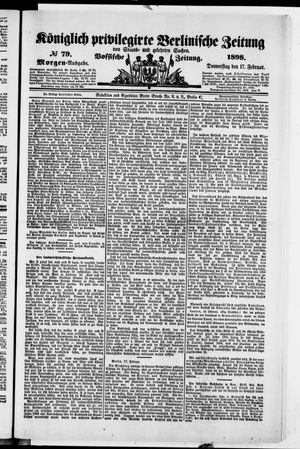 Königlich privilegirte Berlinische Zeitung von Staats- und gelehrten Sachen on Feb 17, 1898