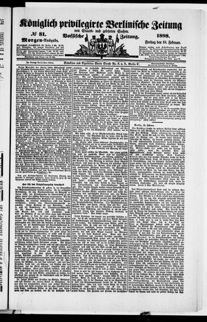 Königlich privilegirte Berlinische Zeitung von Staats- und gelehrten Sachen vom 18.02.1898