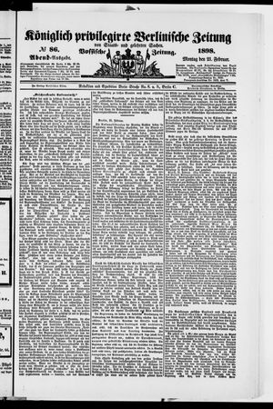 Königlich privilegirte Berlinische Zeitung von Staats- und gelehrten Sachen vom 21.02.1898