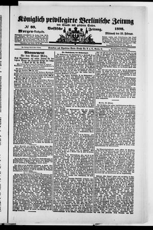 Königlich privilegirte Berlinische Zeitung von Staats- und gelehrten Sachen vom 23.02.1898