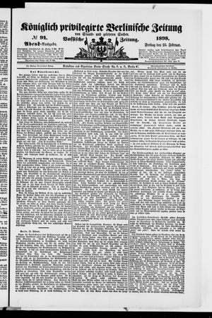 Königlich privilegirte Berlinische Zeitung von Staats- und gelehrten Sachen on Feb 25, 1898