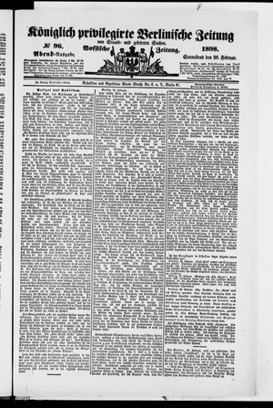Königlich privilegirte Berlinische Zeitung von Staats- und gelehrten Sachen on Feb 26, 1898