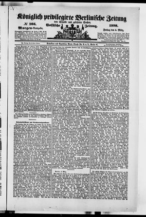 Königlich privilegirte Berlinische Zeitung von Staats- und gelehrten Sachen on Mar 4, 1898