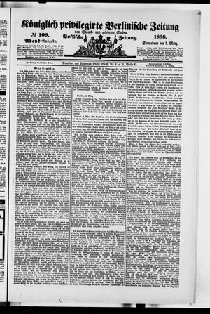 Königlich privilegirte Berlinische Zeitung von Staats- und gelehrten Sachen vom 05.03.1898