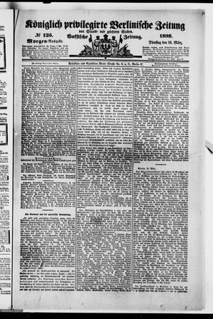 Königlich privilegirte Berlinische Zeitung von Staats- und gelehrten Sachen vom 15.03.1898