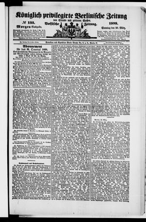 Königlich privilegirte Berlinische Zeitung von Staats- und gelehrten Sachen on Mar 20, 1898