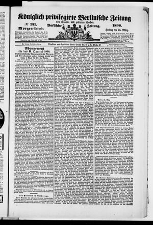 Königlich privilegirte Berlinische Zeitung von Staats- und gelehrten Sachen vom 25.03.1898